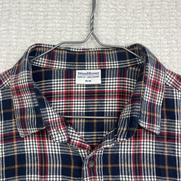 Wind River Mens Medium Long Sleeve Flannel Red / Blue Plaid Lumberjack Outdoor - Picture 7 of 12